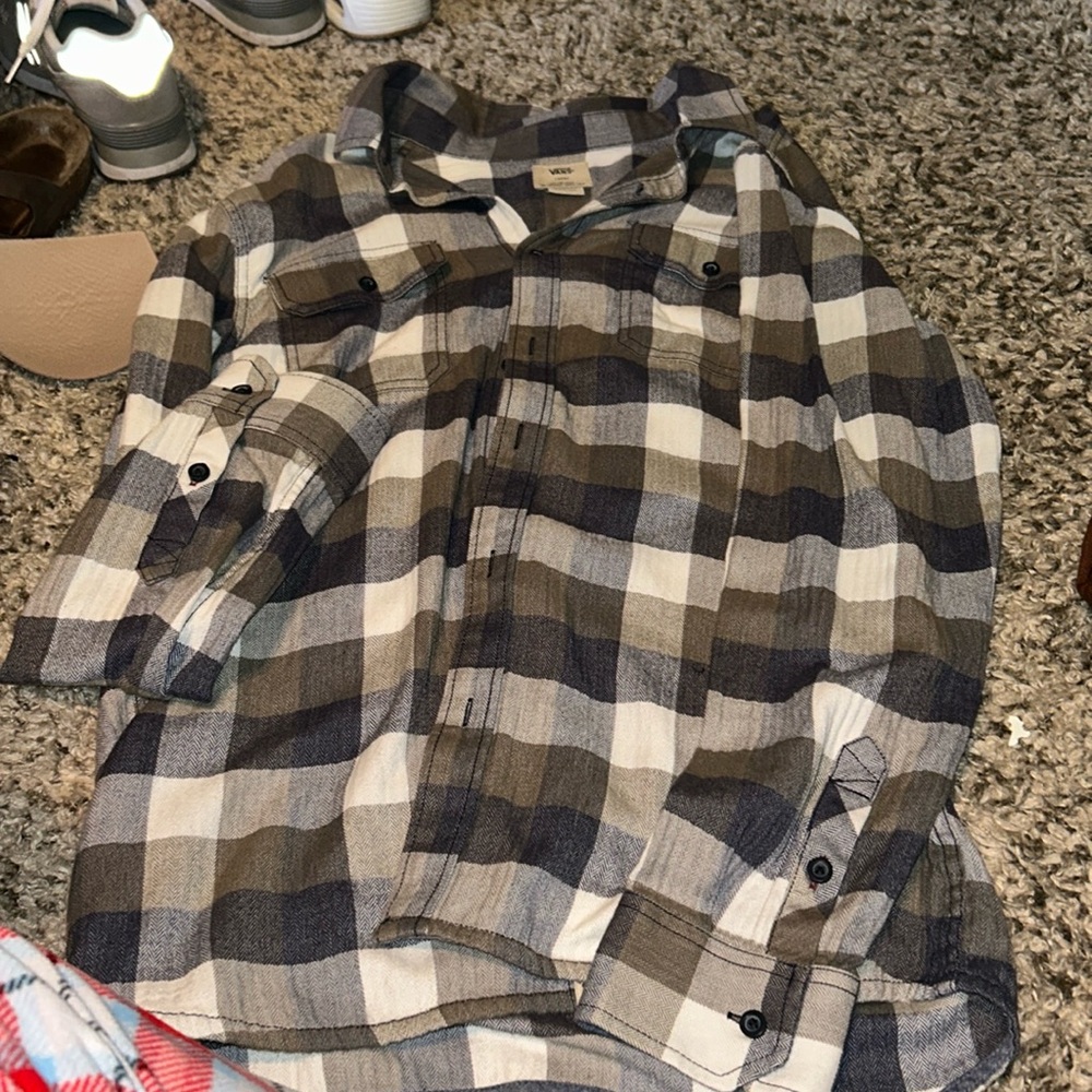Men Vans green plaid Flannel